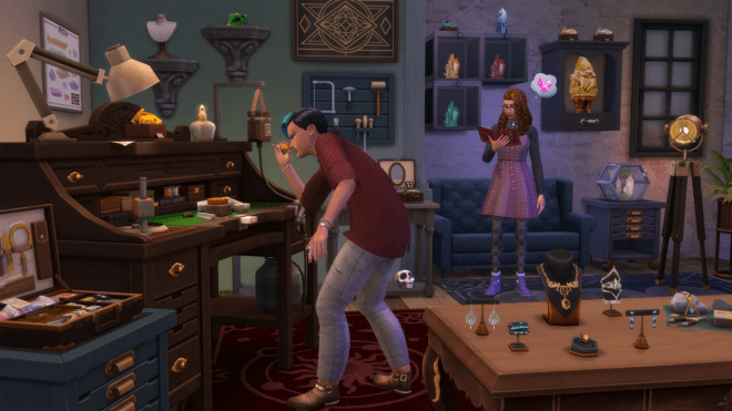 Sim tworzący biżuterie w akcesoriach The Sims 4 Kryształowe cudeńka